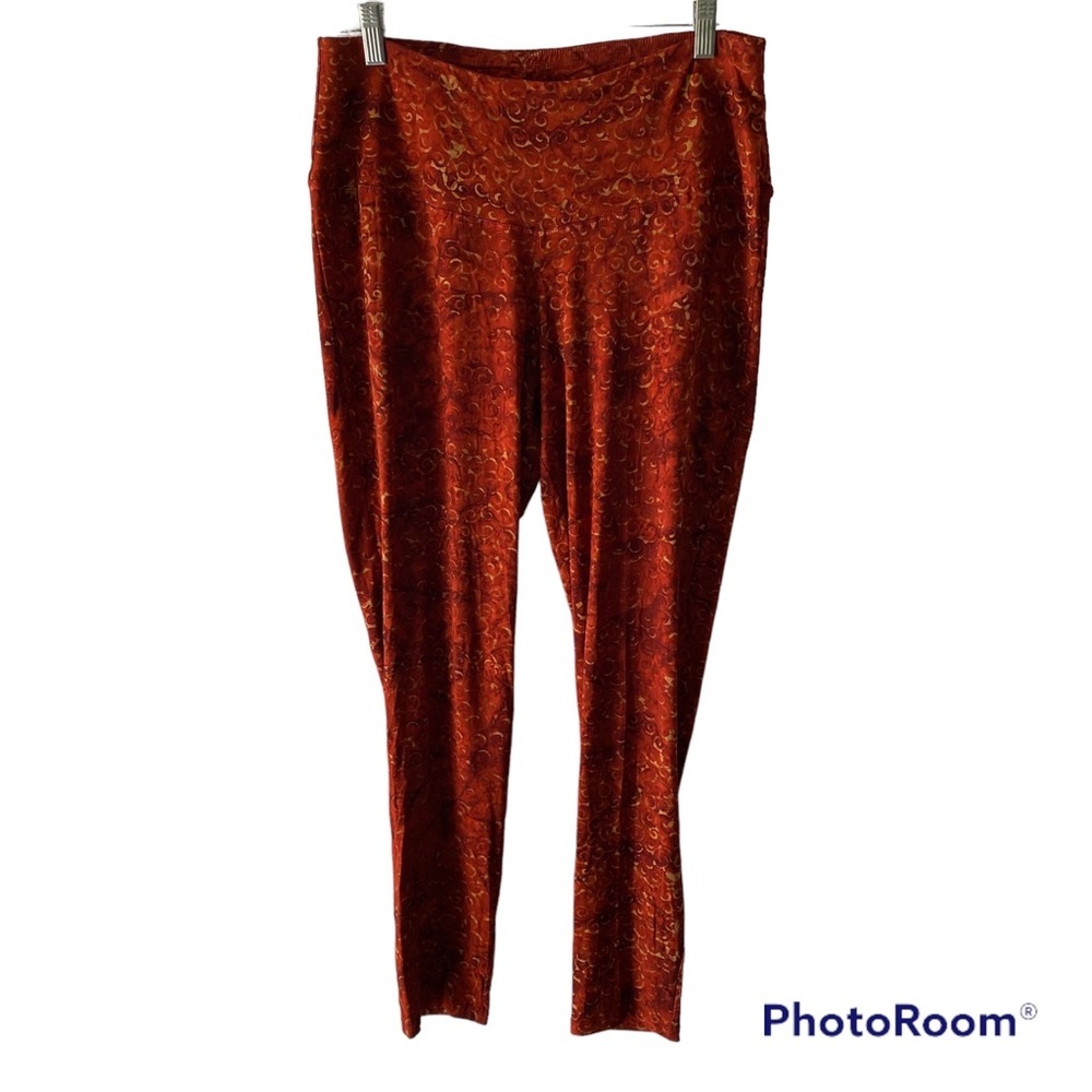 NWOT Hands to Hearts leggings gold and burnt orange SZ L